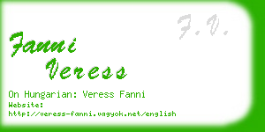 fanni veress business card